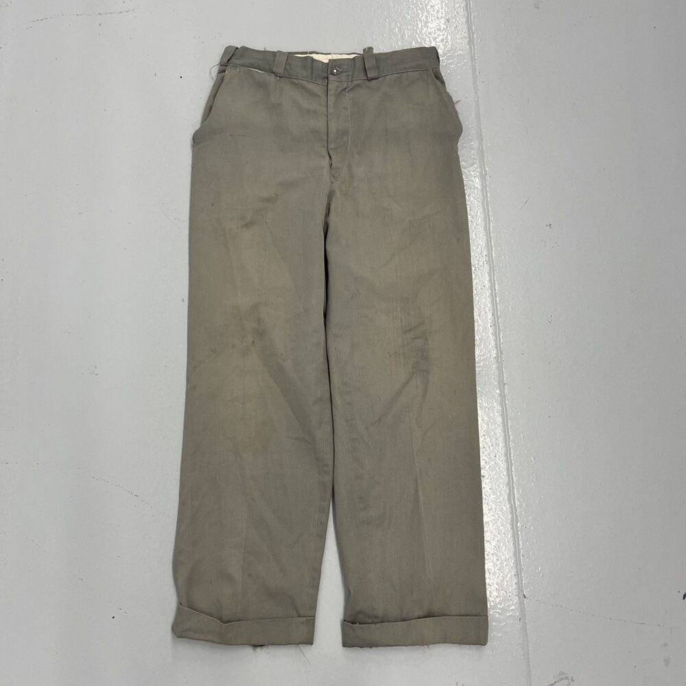Vintage 60s Big Mac Grey Sanforized Workwear Chinos 30x28